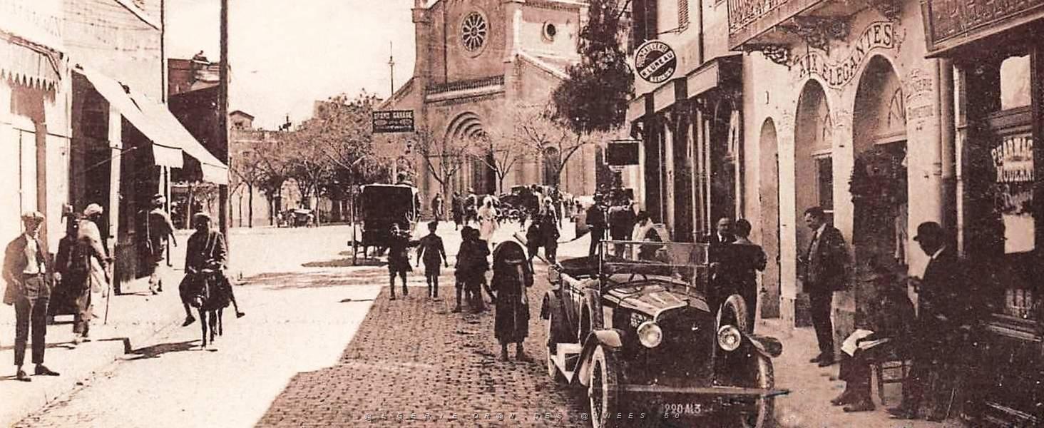 748- Mascara - Rue d'Oran et l'Eglise2.jpg
